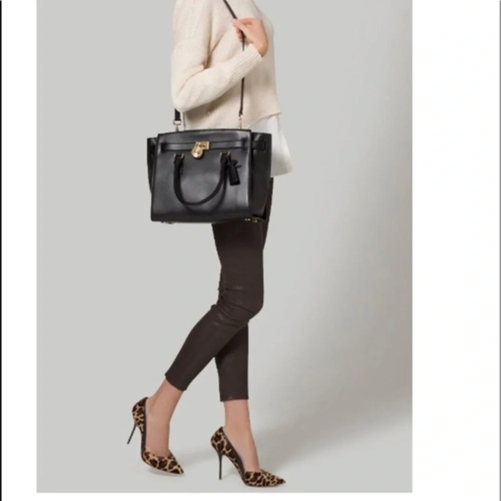 Michael Kors black leather Hamilton bag